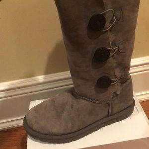 Gray button uggs